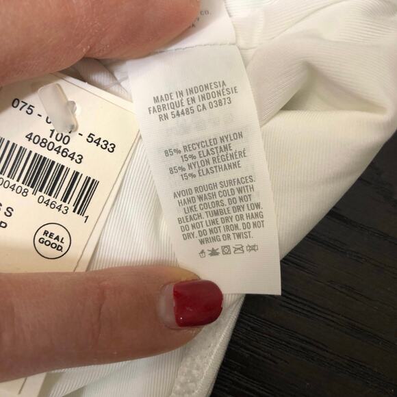 Aerie Shine Ribbed Birthday Scoop Cheekiest One Piece Swimsuit White Sz Small - Picture 9 of 10